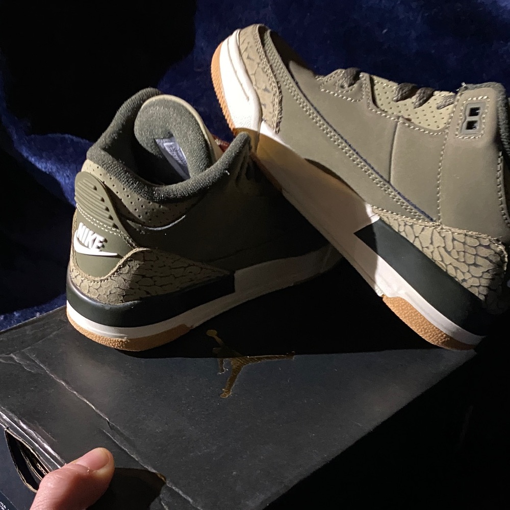 Jordan Kids Olive and Black Sneakers
